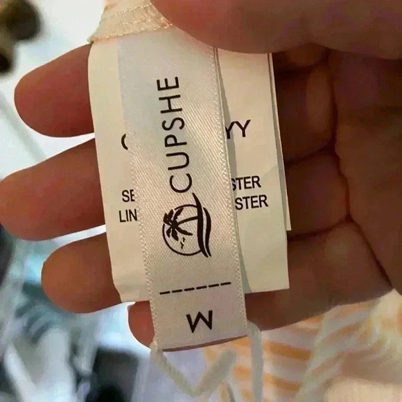 NWT CUPSHE Women's V Neck Striped Tie Back A Shape Knee Length Dress Siz… - Picture 11 of 12